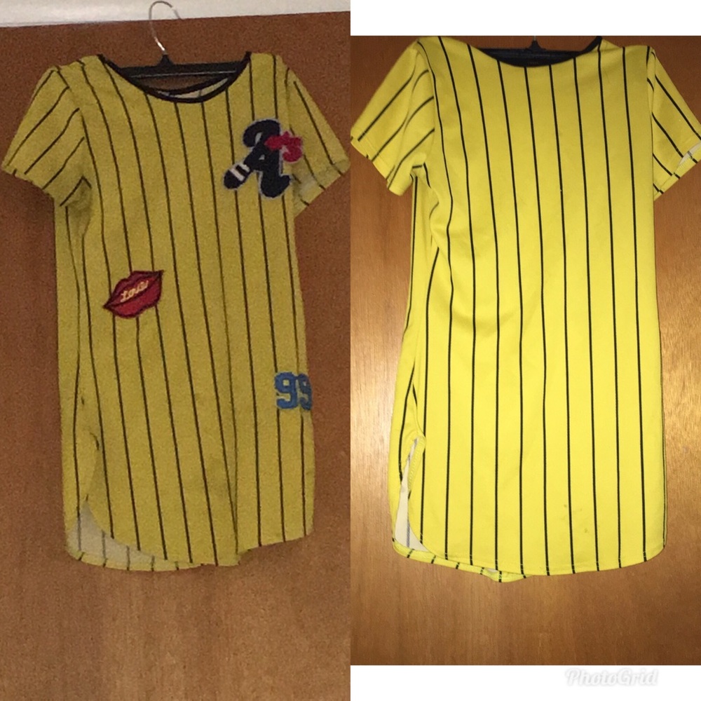 Baseball yellow and black tee